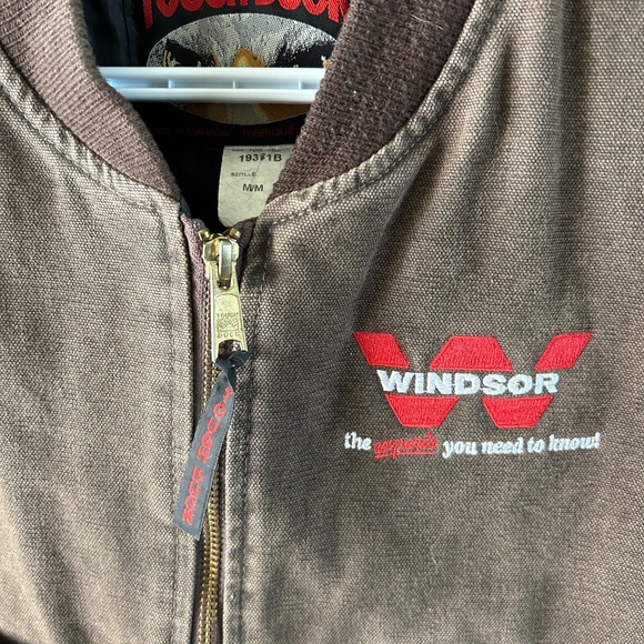 Men's Tough Duck Insulated Full Zipper Vest w/Windsor Logo Light Brown - Picture 3 of 4